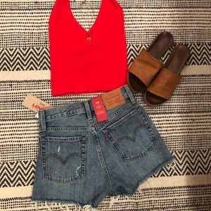 Levi’s high rise wedgie denim shorts